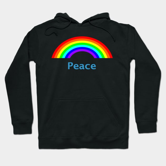 Blue Peace Rainbow Hoodie by ellenhenryart